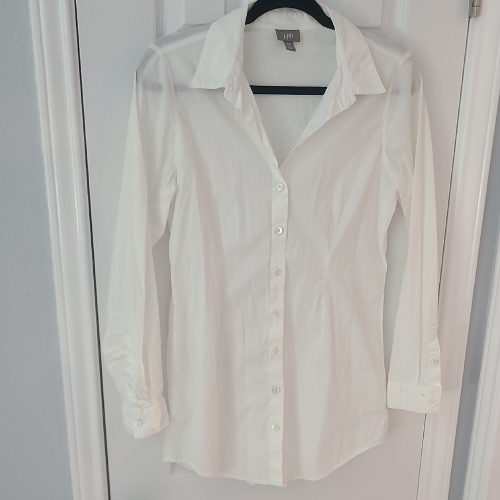 Women's J.Jill White Button-Up Shirt